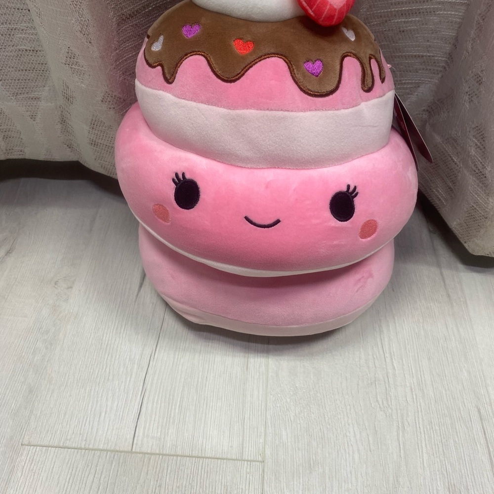 Squishmallows Pink Donut Stack Plush with Chocolate Drip and Heart Sprinkles
